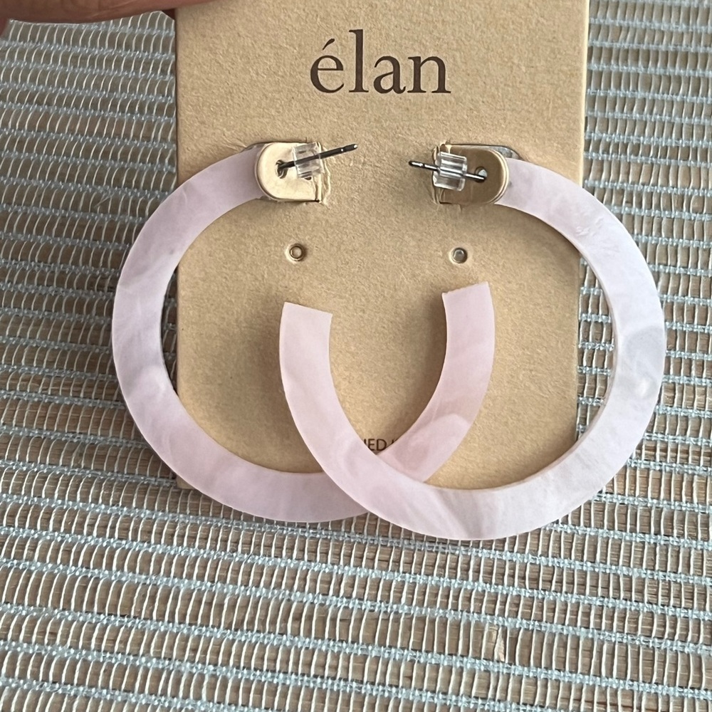 Pink Hoop Earrings - Picture 2 of 2